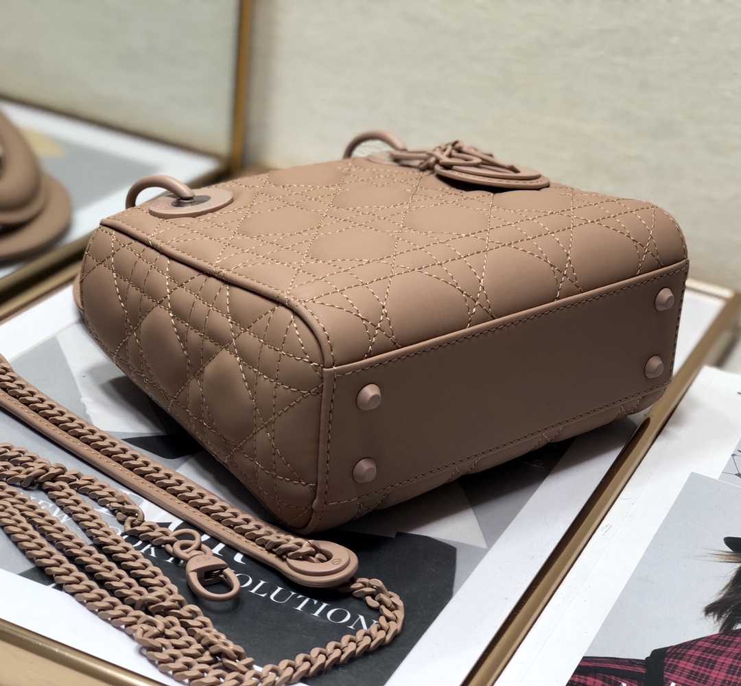 Mini Lady Dior Bag Biscuit Ultramatte Cannage Calfskin